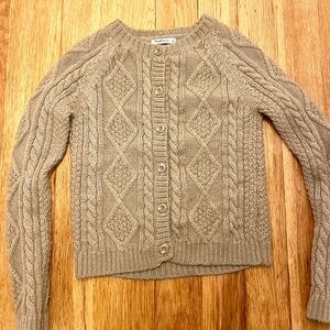 100% Wool Cable Knit Cardigan – XS